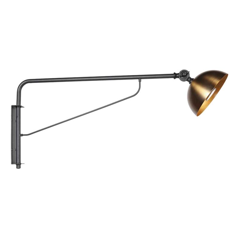 Aplique de pared retro negro con pantalla de bronce Steinhauer Pintino - Imagen 8
