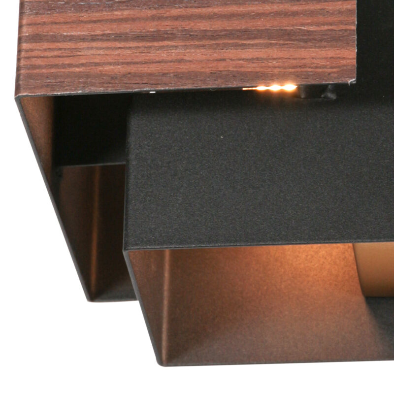 Aplique de pared rústico negro/madera Steinhauer Muro - Imagen 3