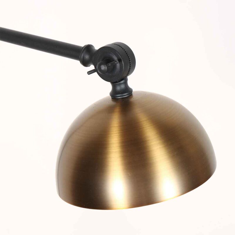 Aplique de pared retro negro con pantalla de bronce Steinhauer Pintino - Imagen 3