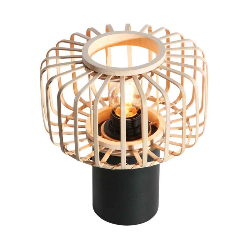 Lámpara de mesa bohemia hecha de bambú natural Bloeba Steinhauer - Imagen 2