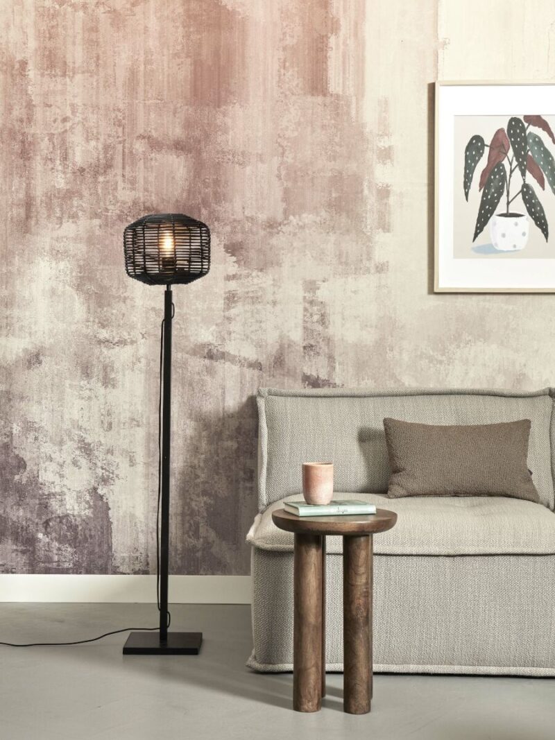 Lámpara de pie en bambú y ratán negro estilo boho Tanami - GOOD&MOJO - Imagen 5