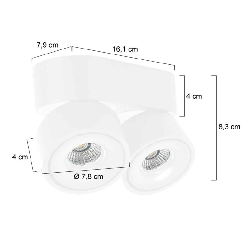 Doble foco blanco moderno Mexlite Fez Black - Imagen 6