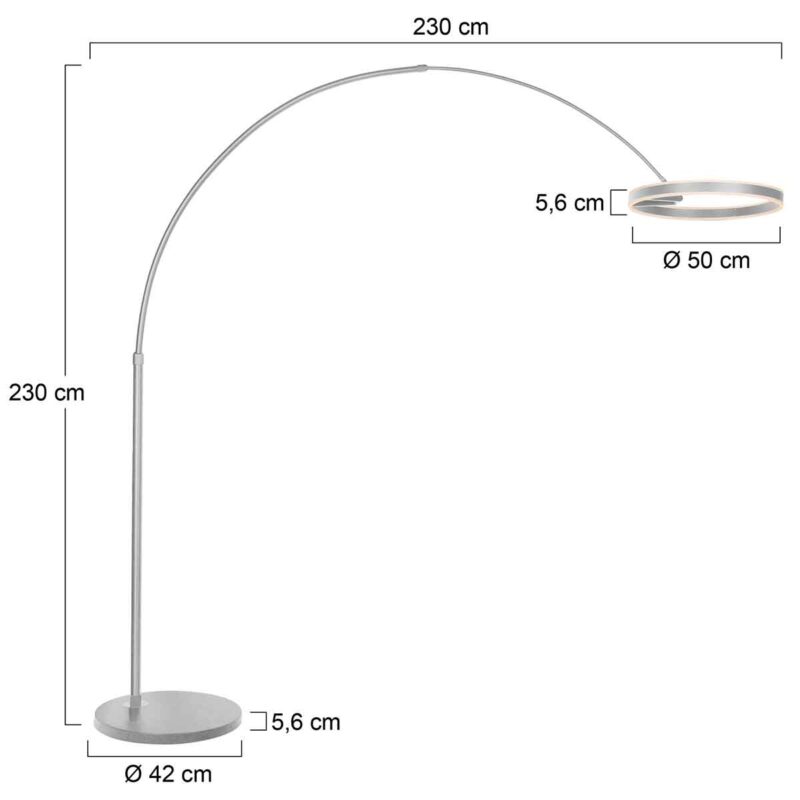 Lámpara de pie moderna de metal acero Steinhauer Ringlux - Imagen 6