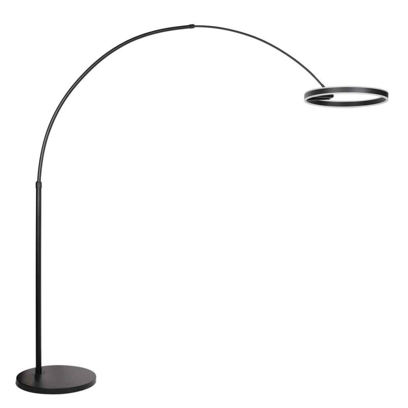 Lámpara de pie moderna de metal negro Steinhauer Ringlux - Imagen 2