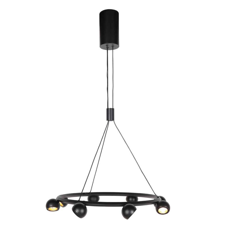 Lámpara colgante redonda negra retro de diseño moderno Steinhauer Marcadore