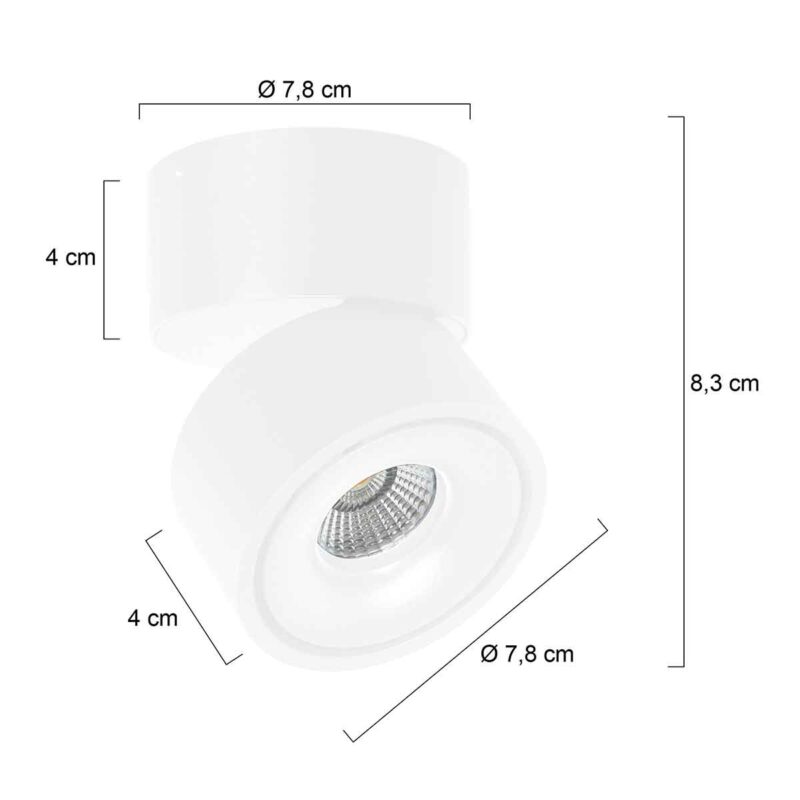 Foco blanco moderno redondo Mexlite Fez Black - Imagen 6