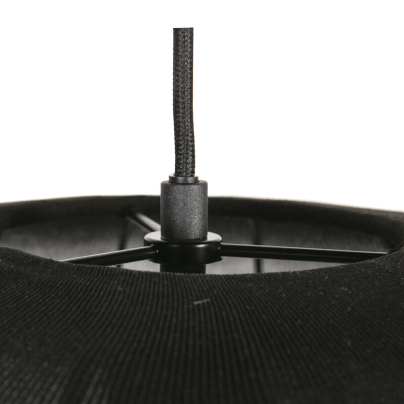 Lámpara colgante japandi negra de textil refinado Anne Lighting Sable - Ø45 cm - Imagen 6