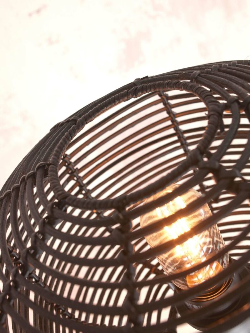 Lámpara de pie en bambú y ratán negro estilo boho Tanami - GOOD&MOJO - Imagen 3