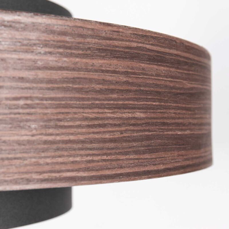 Lámpara colgante retro redonda de madera Anne Lighting Flinter - Ø50 cm - Imagen 9