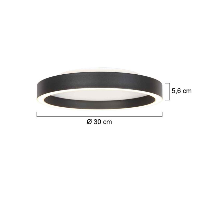Plafón moderno de metal negro Steinhauer Ringlux - Imagen 8