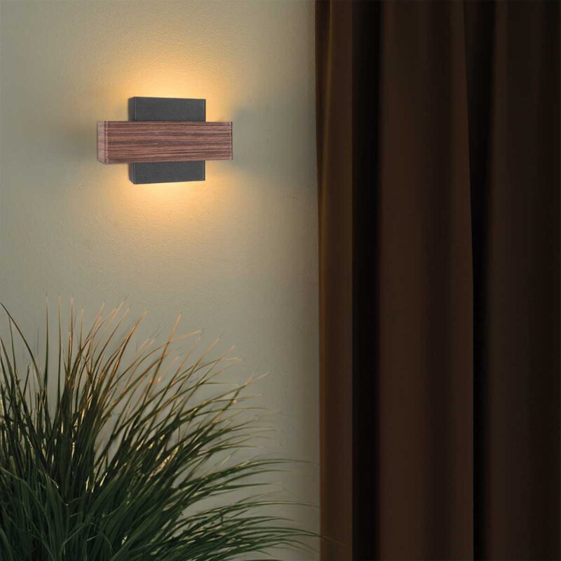 Aplique de pared rústico con detalles de madera Steinhauer Muro - Imagen 3