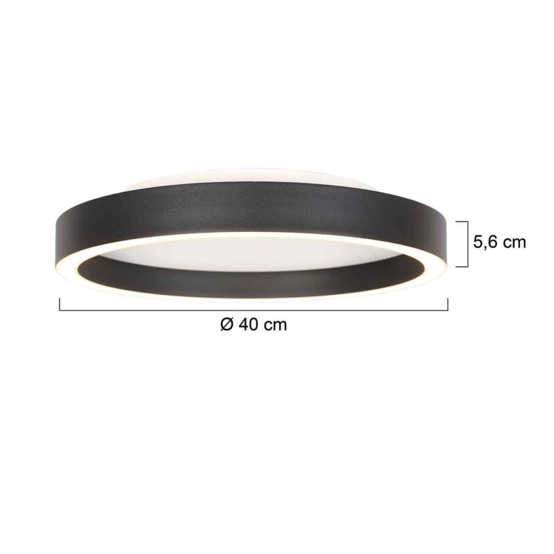 Plafón moderno de metal negro Steinhauer Ringlux - Imagen 8