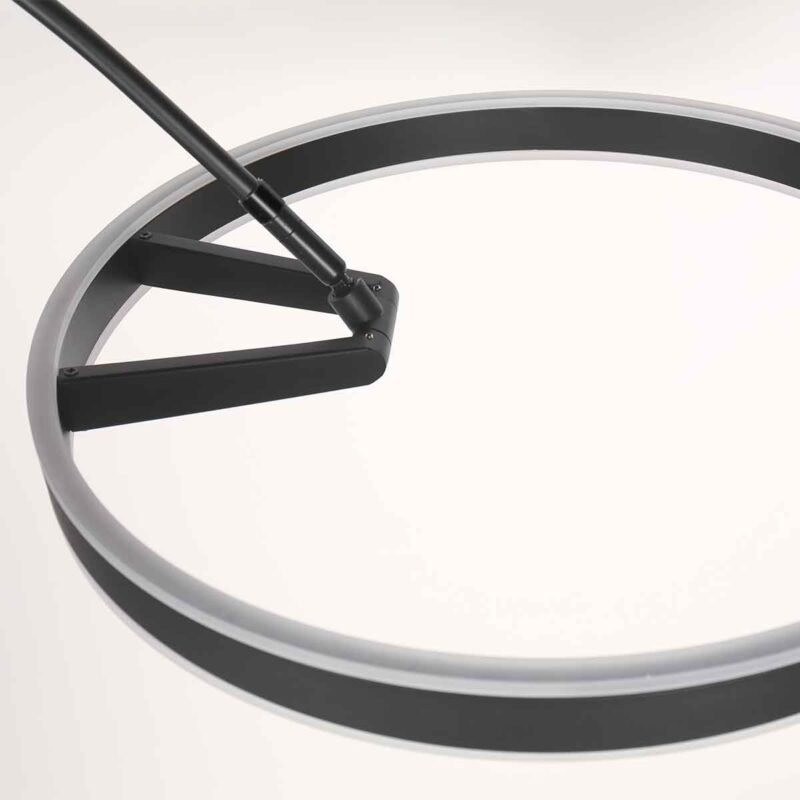 Lámpara de pie moderna de metal negro Steinhauer Ringlux - Imagen 13