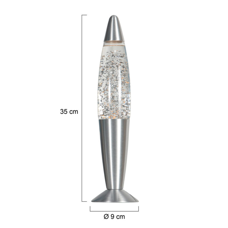 Lámpara de lava con brillo en moderno diseño de acero Mexlite Volcan - Imagen 8