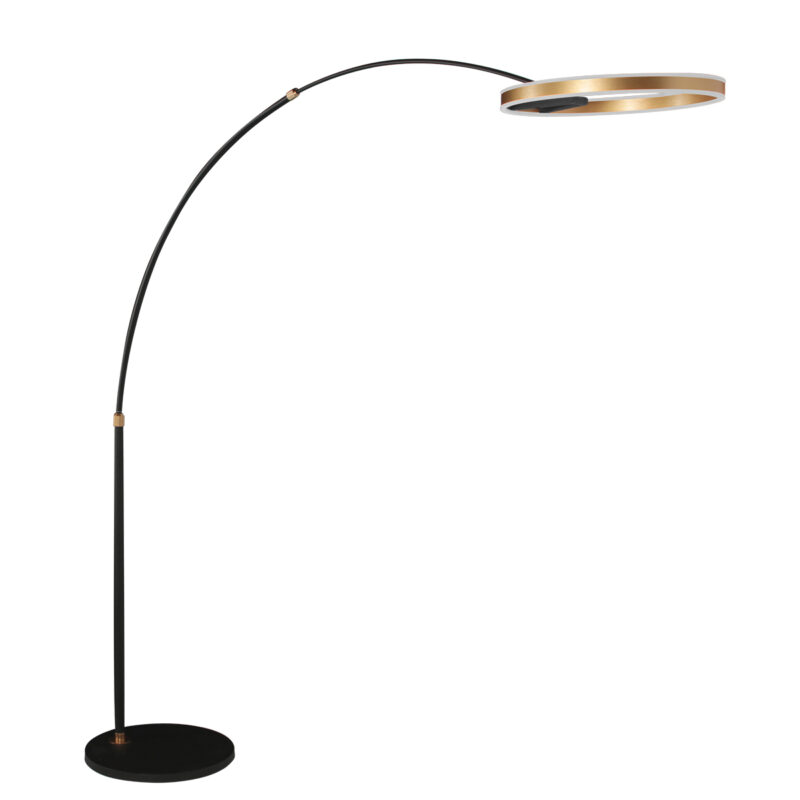 Lámpara de pie moderna de metal dorado Steinhauer Ringlux - Imagen 15