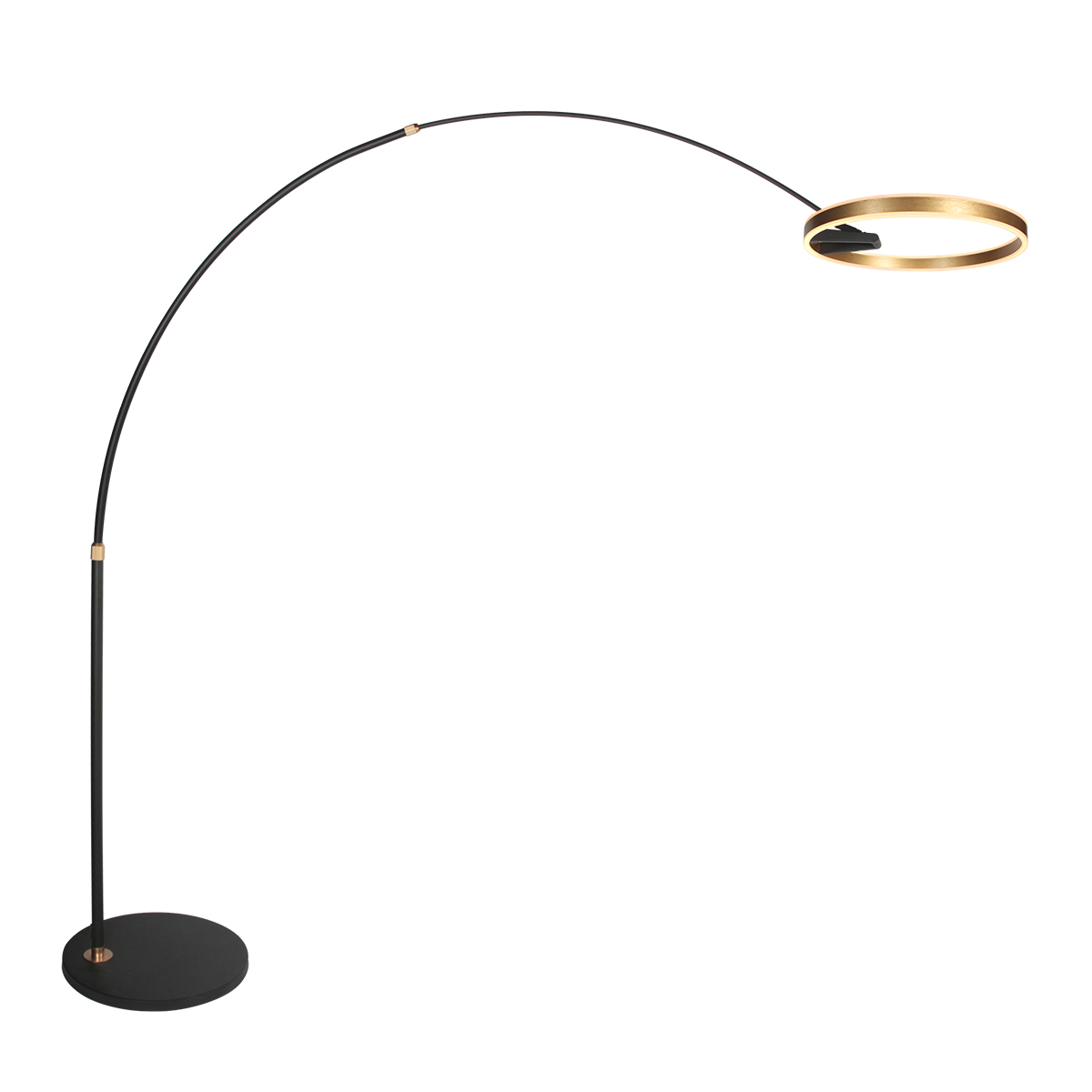 Lámpara de pie moderna de metal dorado Steinhauer Ringlux