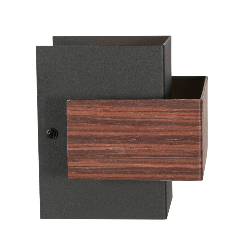 Aplique de pared rústico negro/madera Steinhauer Muro - Imagen 7