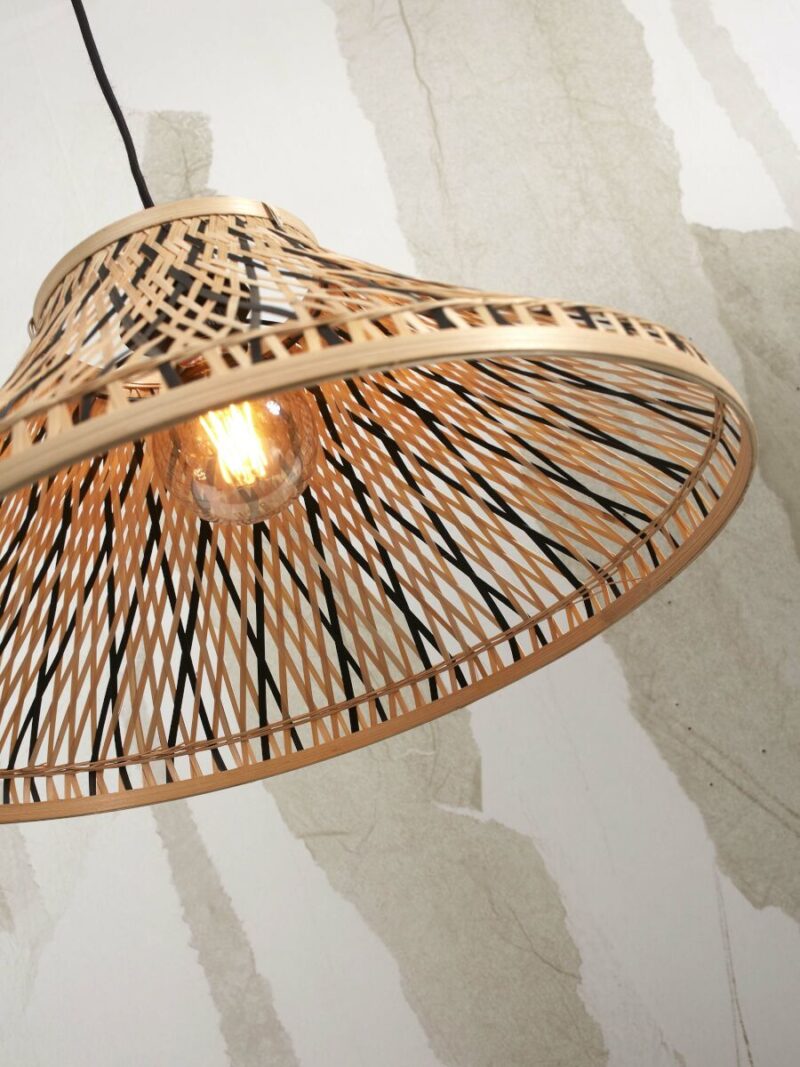 Lámpara estilo bohemio en bambú natural y negro Tahiti - GOOD&MOJO - Imagen 4