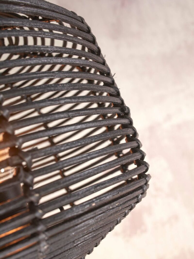 Lámpara de pie en bambú y ratán negro estilo boho Tanami - GOOD&MOJO - Imagen 7