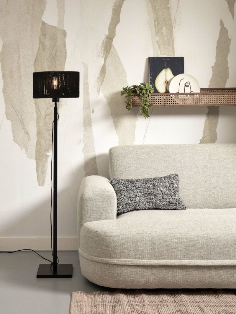 Lámpara negra de pie en ratán estilo boho Iguazu - GOOD&MOJO - Imagen 5