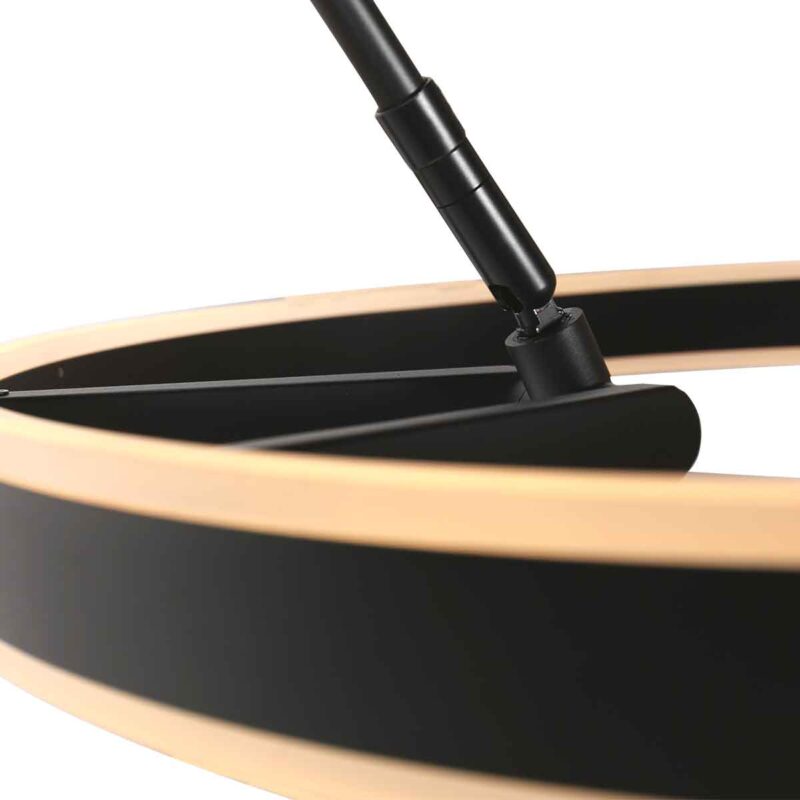 Lámpara de pie moderna de metal negro Steinhauer Ringlux - Imagen 4