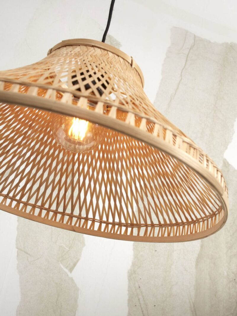 Lámpara redonda de pie en bambú natural estilo boho Tahiti - GOOD&MOJO - Imagen 4