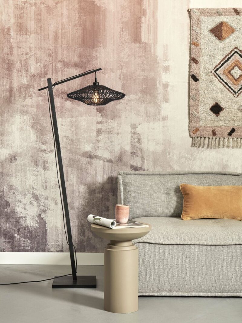 Lámpara de pie redonda en ratán negro estilo boho Zanzibar - GOOD&MOJO - Imagen 5