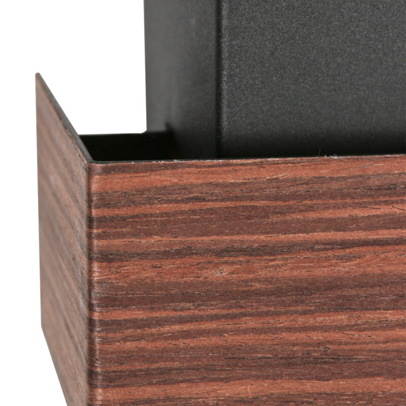 Aplique de pared rústico negro/madera Steinhauer Muro - Imagen 5