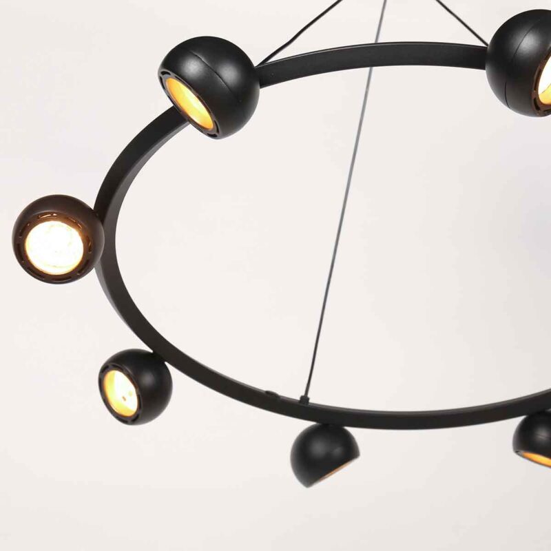 Lámpara colgante redonda negra retro de diseño moderno Steinhauer Marcadore - Imagen 5