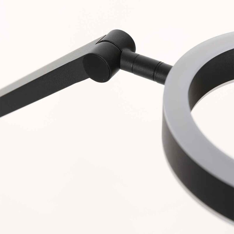 Lámpara de pie moderna de metal negro Steinhauer Ringlux - Imagen 8