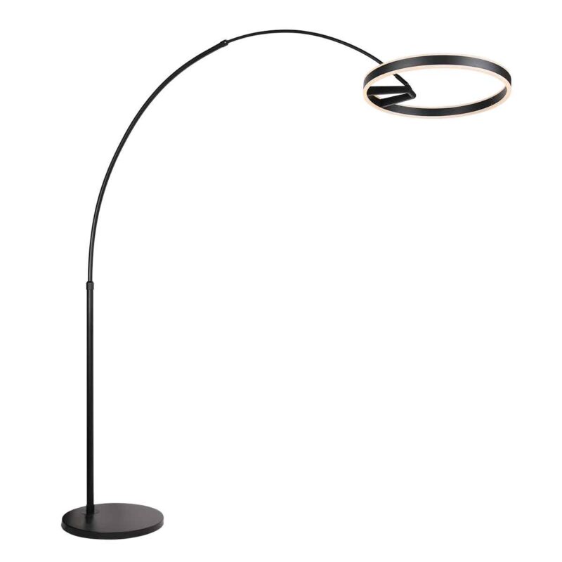 Lámpara de pie moderna de metal negro Steinhauer Ringlux - Imagen 9
