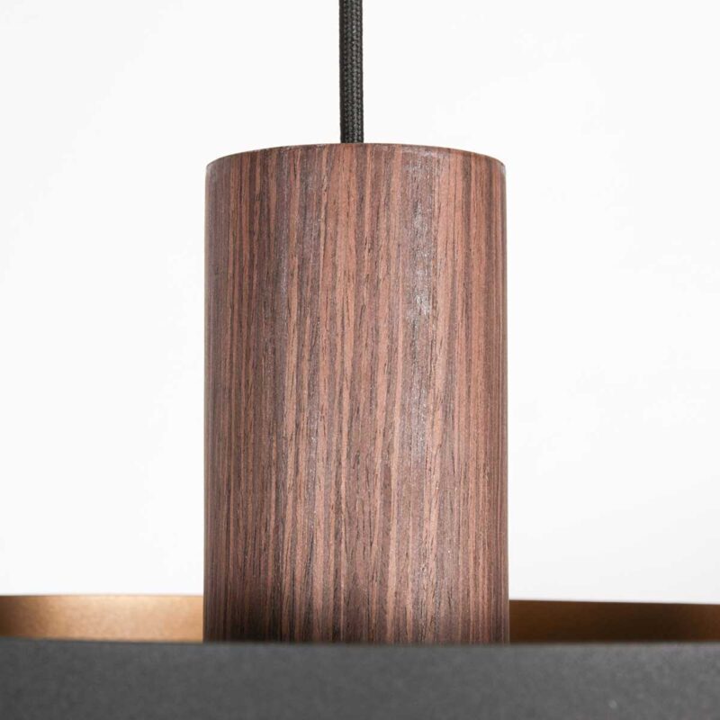 Lámpara colgante retro redonda de madera Anne Lighting Flinter - Ø50 cm - Imagen 8