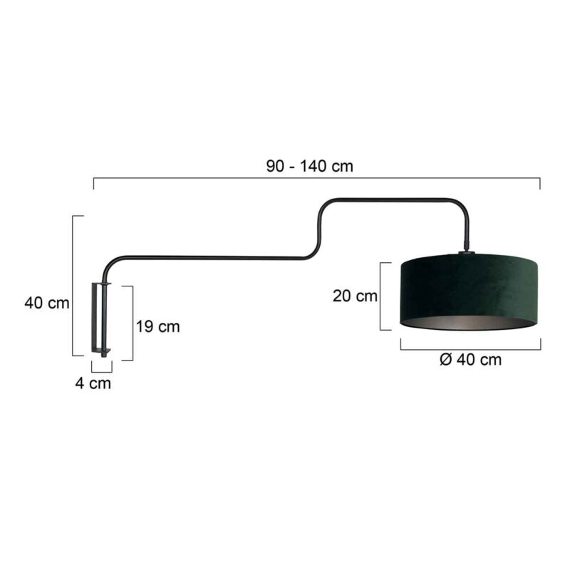 Aplique de pared en terciopelo verde y metal, sofisticación y modernidad Steinhauer Bloeba - Imagen 6