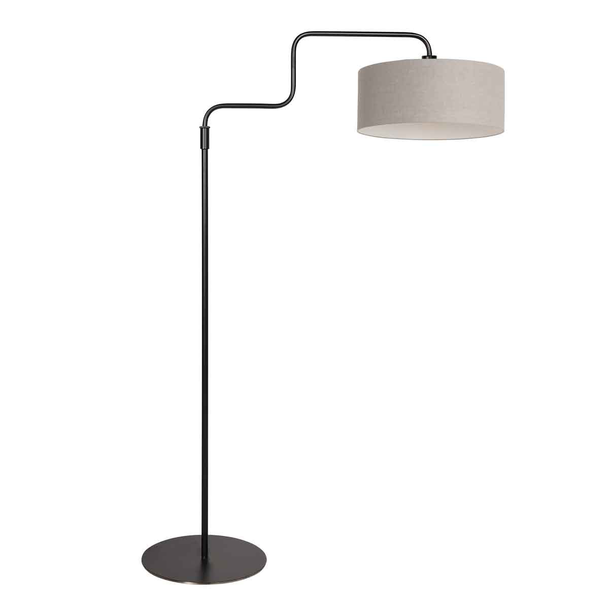 Lámpara de pie de metal en negro y gris con estilo sofisticado Steinhauer Bloeba