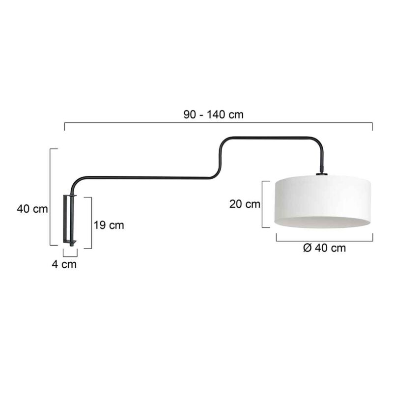 Lámpara de pared combinada en blanco y negro con acabado metálico Steinhauer Bloeba - Imagen 6