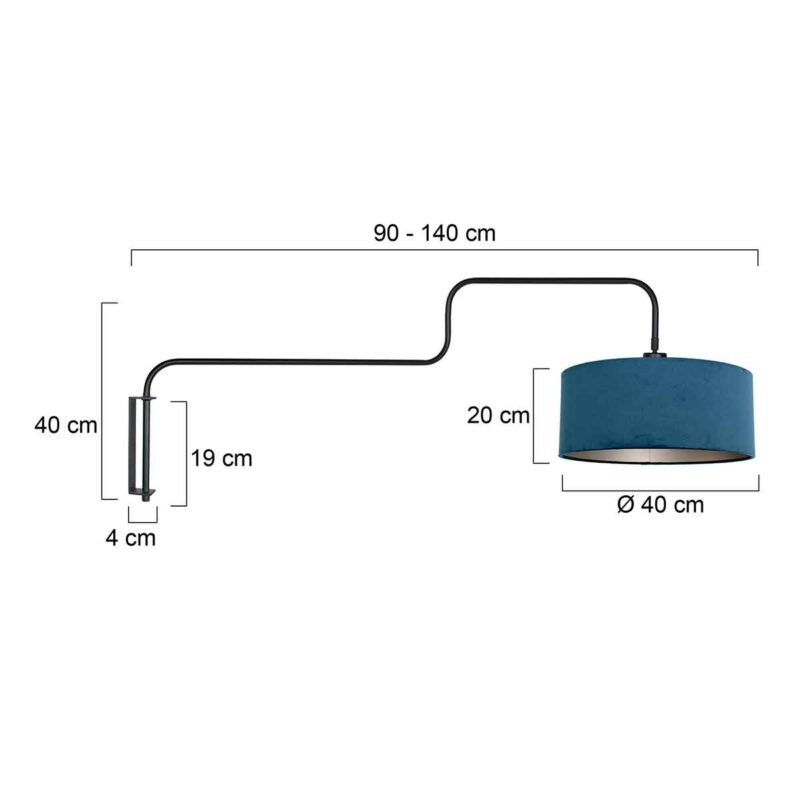 Lámpara de pared en metal azul y negro con un diseño innovador Steinhauer Bloeba - Imagen 6