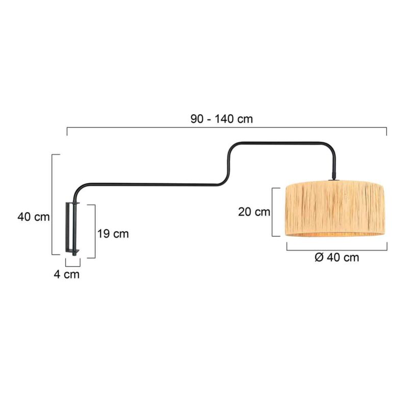 Lámpara de pared de zacate de mar natural para un toque orgánico y cálido Steinhauer Bloeba - Imagen 6