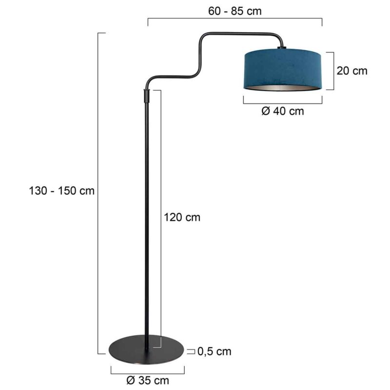 Lámpara de pie en metal azul, perfecta para decoraciones modernas Steinhauer Bloeba - Imagen 6
