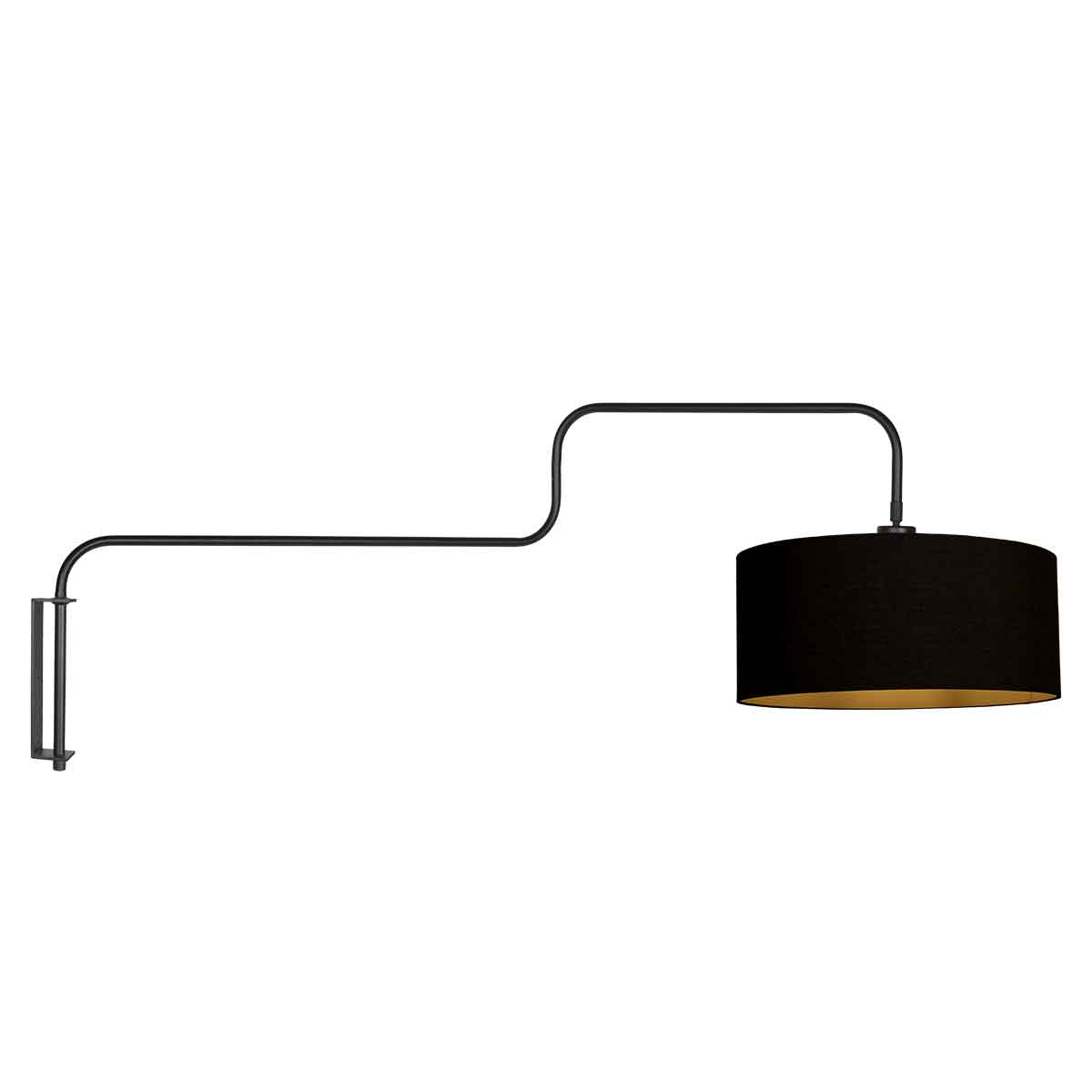 Aplique de pared de metal negro con un diseño minimalista y elegante Steinhauer Bloeba
