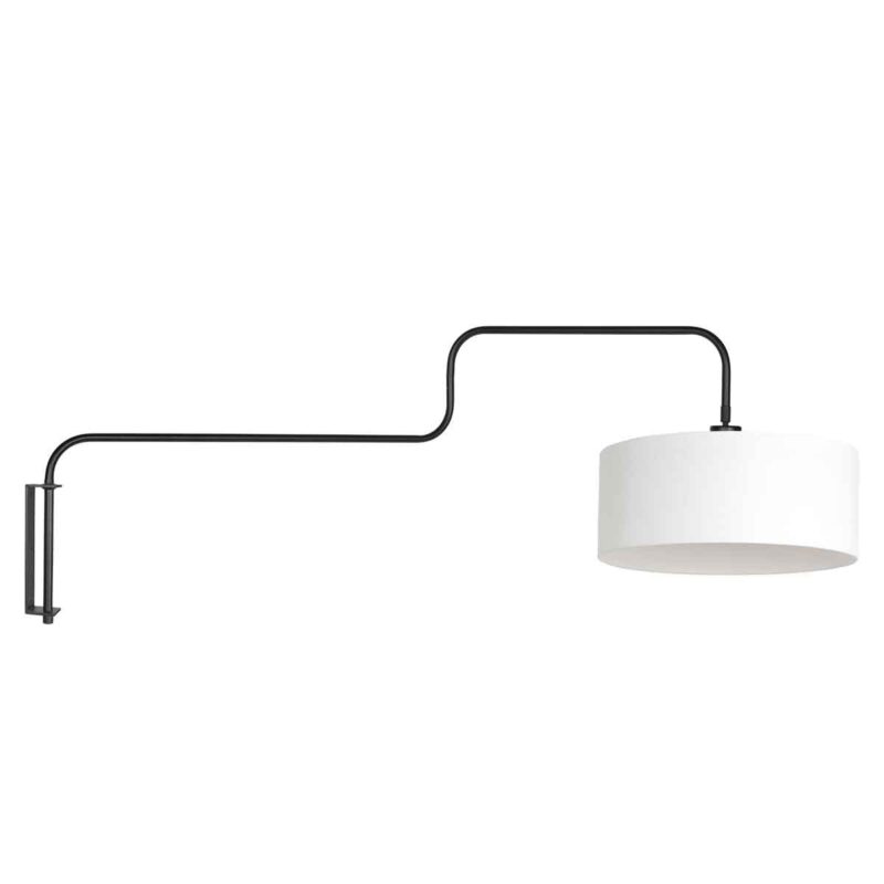 Lámpara de pared combinada en blanco y negro con acabado metálico Steinhauer Bloeba