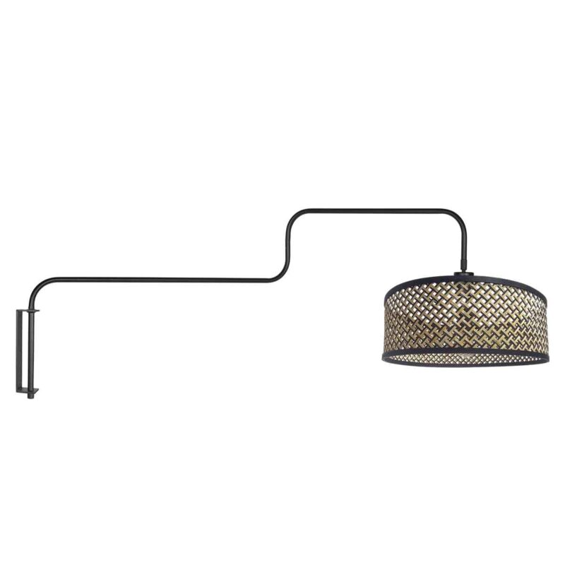 Aplique bohemio en bambú negro y natural, ideal para ambientes acogedores Steinhauer Bloeba