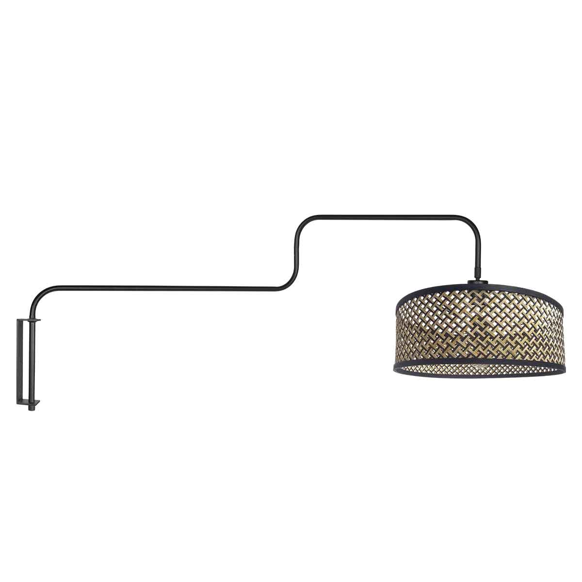 Aplique bohemio en bambú negro y natural, ideal para ambientes acogedores Steinhauer Bloeba