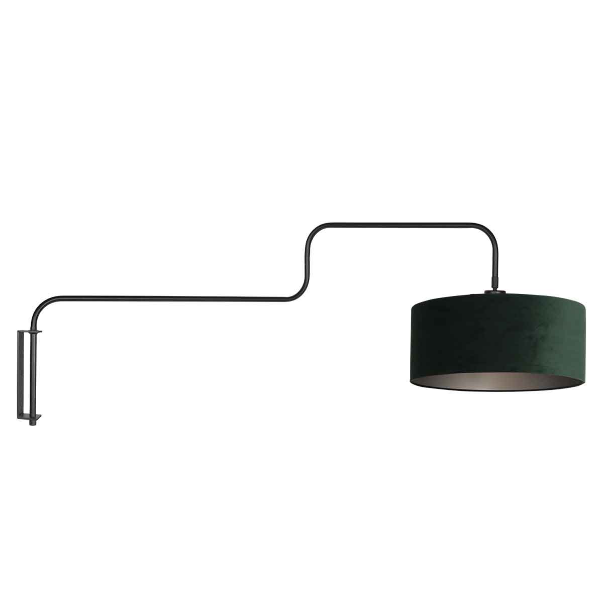 Aplique de pared en terciopelo verde y metal, sofisticación y modernidad Steinhauer Bloeba
