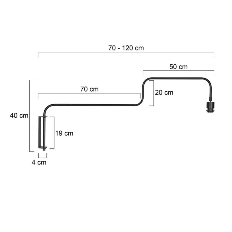Lámpara de pared de metal negro trendy Steinhauer Bloeba - Imagen 6