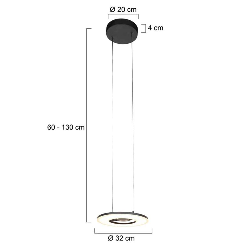 Lámpara colgante moderna de metal negro Steinhauer Soleil - Imagen 6