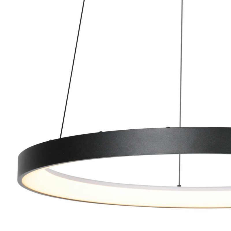Lámpara colgante minimalista de aro negro Mexlite Circolare - Ø 58cm - Imagen 5