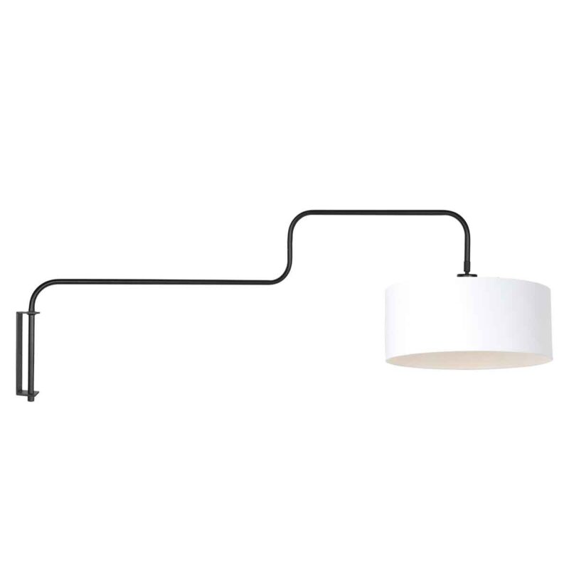 Lámpara de pared de metal con tela blanca trendy Steinhauer Bloeba