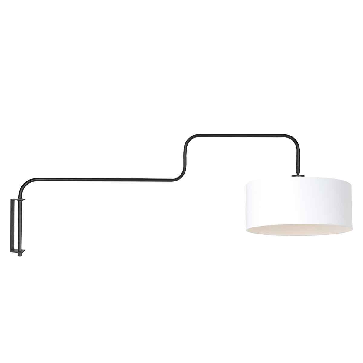 Lámpara de pared de metal con tela blanca trendy Steinhauer Bloeba