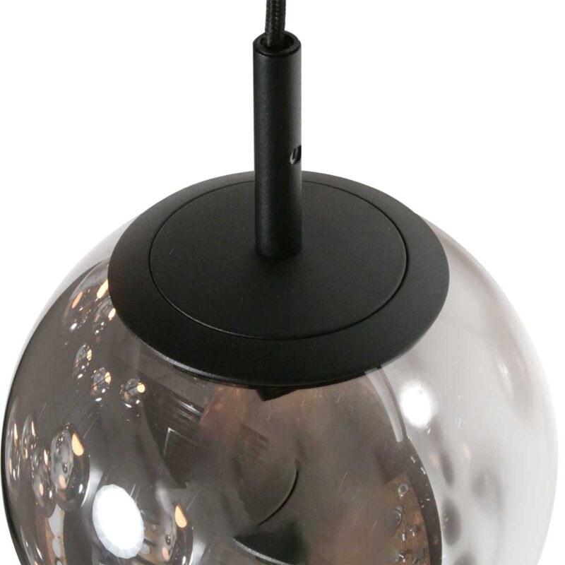 Lámpara colgante de diseño de vidrio ahumado LED negra Steinhauer Bollique - Imagen 6