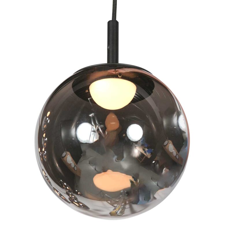 Lámpara colgante de diseño de vidrio ahumado LED negra Steinhauer Bollique - Imagen 9